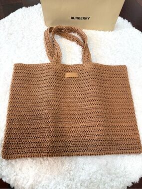 Burberry Brown Woven Tote Bag